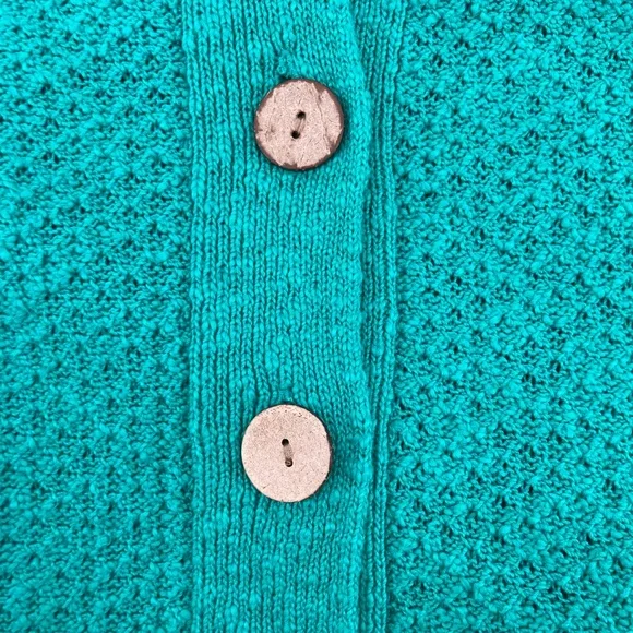 Habitat Clothes to Live In Teal Button Cardigan Sweater - Picture 6 of 9